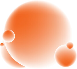 Orange Gradient Spheres on White Background abstract