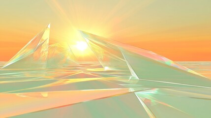 Geometric crystalline structures at sunrise.