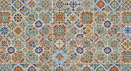 Colorful geometric tile pattern for background or design element