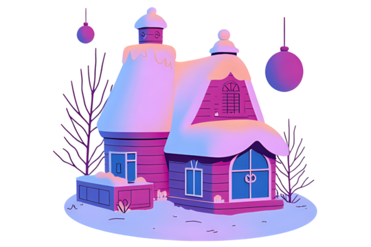 Ultimate Christmas and Winter Illustration Pack: Scenes, Icons, and Snowy House