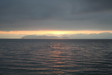 滋賀県 月見浜の朝焼けの絶景