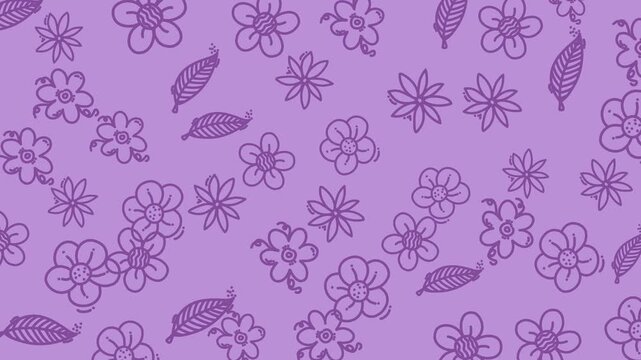 Floral pattern with light purple flowers and leaves, perfect for botanical and agricultural designs, stationery, textiles, and springthemed projects.