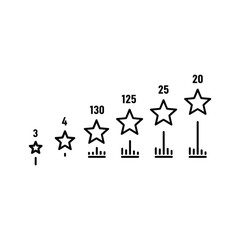 Star rating and data analysis vector line icon for performance