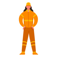 Female first responder fireman flat