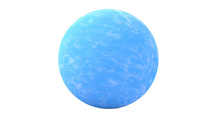 Blue planet smooth surface cloudy texture spherical shape isolated on transparency background digital illustration fantasy world serene atmosphere glowing effect cosmic object