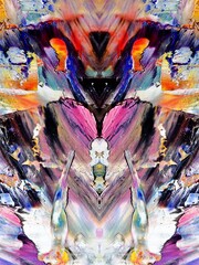 Fototapeta premium Abstract art background . Hand painting artwork on canvas .