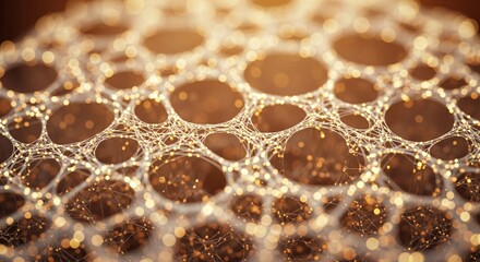 Close-up view of a network of interconnected bubbles, showcasing intricate details and textures.