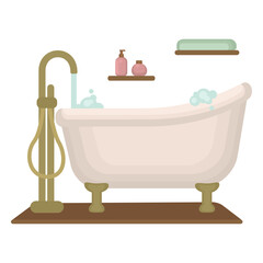 Bubbly classy bathtub flat