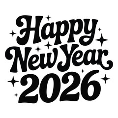 Happy New Year 2026 illustration design