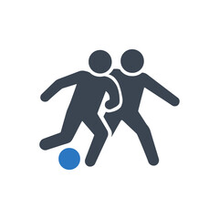 Football players tackling duel icon