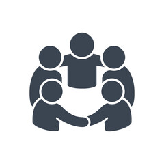 Team Huddle Motivation Circle Icon