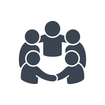 Team Huddle Motivation Circle Icon