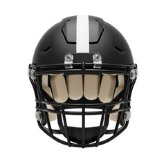 Fototapeta premium Black Football Helmet Front View | Protective Sports Gear | Gridiron Helmet Design