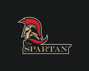 spartan logo creative design concept guardian strong helmet