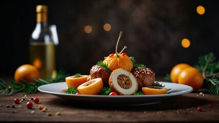 Masterpiece dish five stars gourmet from vegan cuisine captured in artistic culinary setting showcasing vibrant flavors imaginative composition and inspiring aesthetic detail