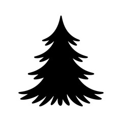 Obraz premium Black Pine Tree Icon Design