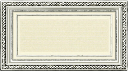 Ornate silver frame decorative border empty certificate vintage style elegant blank background classic design horizontal textured paper luxury Ornate silver frame with decorative border and blank