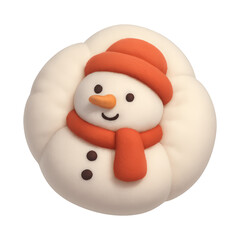 Fototapeta premium PNG Cute snowman with cozy accessories.