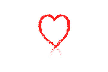 Hand-drawn Red pencil heart doodle line. Hand-drawn heart symbol. heart icon isolated on a transparent background.