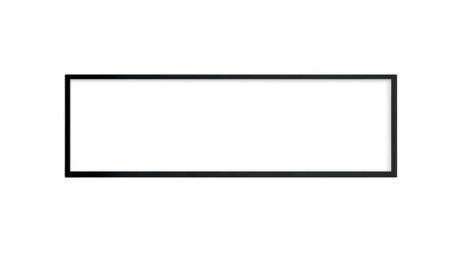 Rectangular lightbox with black frame, isolated on transparent background, ideal for signage, advertising, or display purposes, modern and minimalistic design, blank and ready for customization