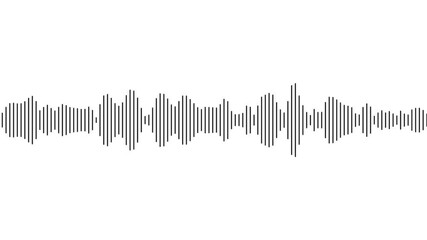audio waveform animation. Sound wave visualizer moves on black background. Abstract digital spectrum for music, voice, and sound signal motion in 4K seamless loop. - Powered by Adobe