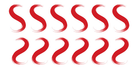 Abstract Red Brush Effects with Vector Illustration.