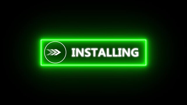 Neon line mouse cursor animation pointing towards installing button on transparent background. Up and down arrow moving on business arrow text dollar.