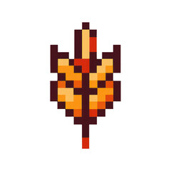 Obraz premium PNG Pixelated autumn leaf design illustration.