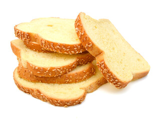 Slice grain bread isolated on white background