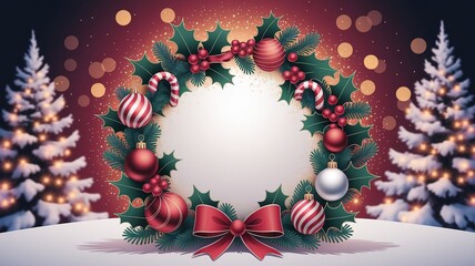 hires for Christmas background new year and presentation 16 9 size with items flower and decoration with gifts, accessories and colored balls 

