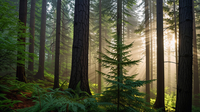 morning in the forest - Powered by Adobe