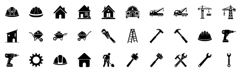 Architecture & Infrastructure Icon Pack &ndash; Bridges, Pins, Elevated Structures & House Locations