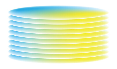 Stacked Oval Shapes with Blue and Yellow Gradient abstract