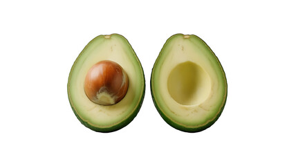 Avocado Halves: An appetizing image, showcasing two perfectly halved avocados with a rich, creamy interior. Captures the essence of fresh, healthy eating and culinary delight.