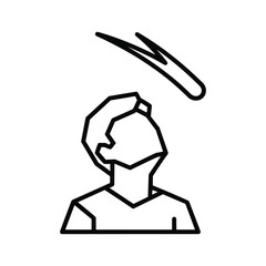 Person looking up at a comet, asteroid, or falling star icon
