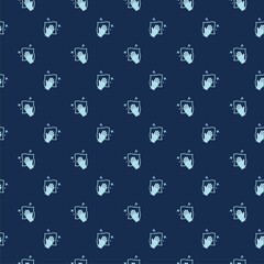 Hand holding a cloth wiping a surface seamless pattern isolated on color background