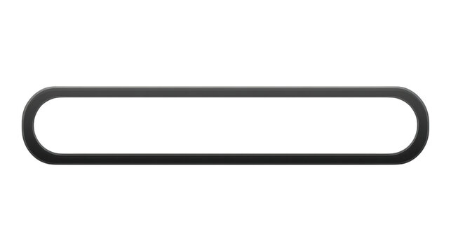 Minimalist black rounded rectangle frame, isolated on transparent background, suitable for modern web design, user interface, or app search bar element, clean and simple style