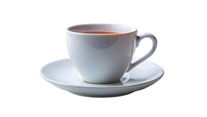 Obraz premium Elegant white cup with beverage for cozy mornings, ideal for lifestyle blogs or product mockups, offering a clean, modern aesthetic for your project