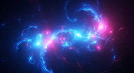 Obraz premium Vibrant cosmic nebula formation with luminous stars and swirling gas clouds