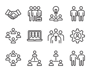 Fototapeta premium CollaboFlow Outline Set