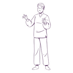 Hand drawn doctor surgery