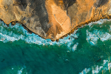 Fototapeta premium The Playa Larga is located in the southern part of the Jandía peninsula in Fuerteventura and is a wild and sprawling stretch of coastline, roughly 1.5 kilometers long