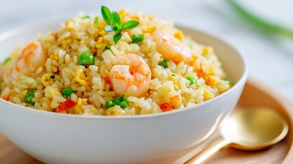 Chinese fried rice with three delicacies, a delicious Chinese recipe, healthy and traditional food