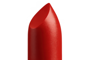 Red lipstick isolated on a transparent background, representing beauty, makeup, cosmetics, and self-care
