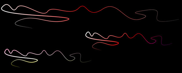 Glowing red curved line on black background