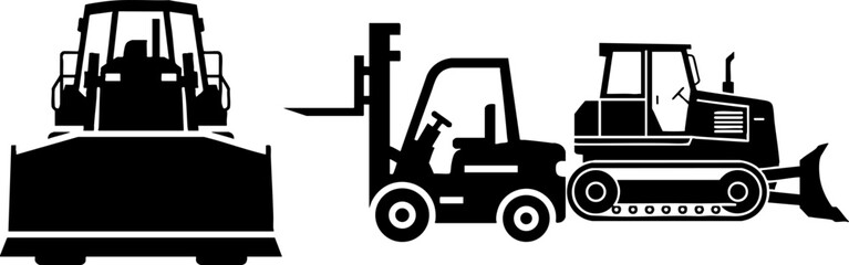 Construction, Logistics, and Industrial Heavy Vehicle Icons