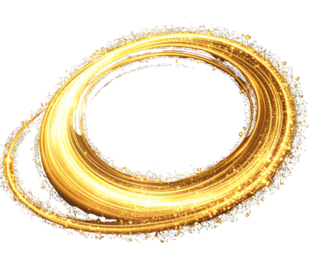 Untitled design - Golden Spiral Light Trail With Sparkling Particles and Soft Glow, Isolated on Transparent PNG (3)