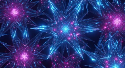 Radiant starburst kaleidoscope with luminous crystalline structures and vibrant colors