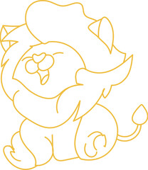 Cute Lion Lineart