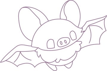 Cute Bat Lineart